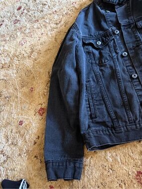 Triot Los Angeles UNISEX Black Denim Jacket - Classic Casual Coat small see phot
